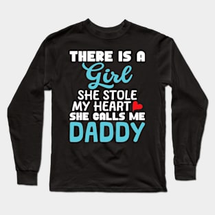 Daddy Gifts from Daughter, Stole My Heart Dad Valentine Day Long Sleeve T-Shirt